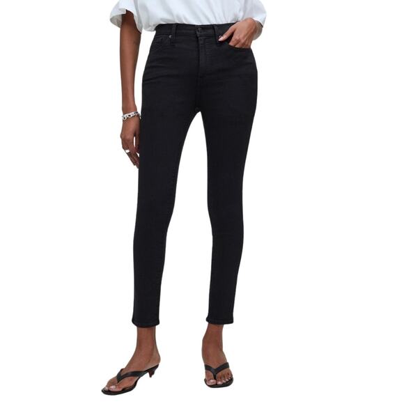 Madewell Jeans 10” High Rise Skinny Black Stretch NG702 Denim Women's 26 petite - Picture 1 of 13